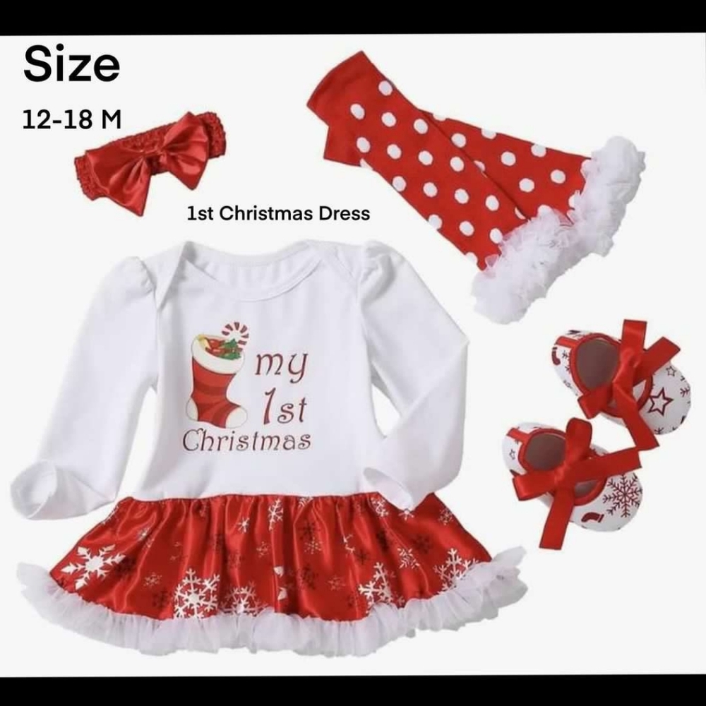 1st Christmas dress for girls